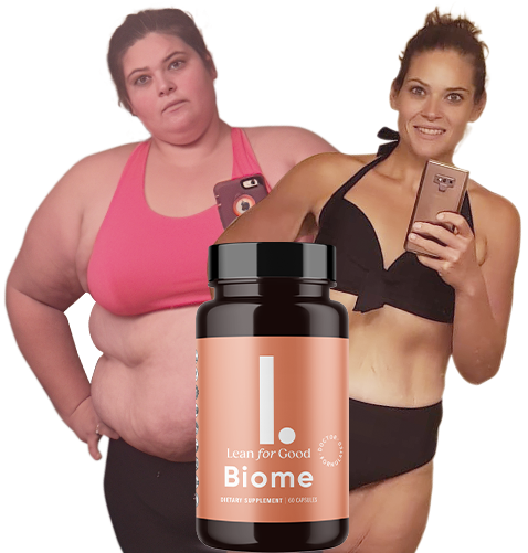 LeanBiome bottle with healthy lifestyle imagery